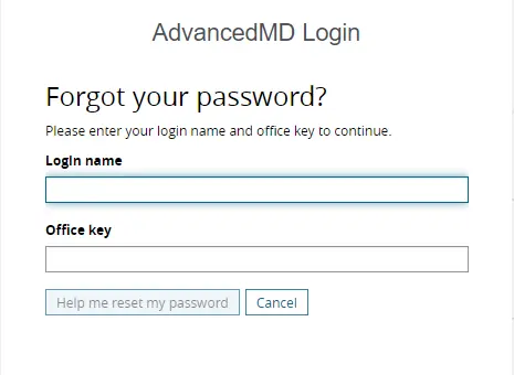 advancedmd forget password